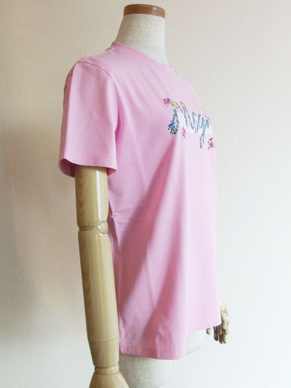《LADIES》 SPRING ロゴ+フラワープリント コットン Tシャツ  (ピンク)  MDM170-217298-42