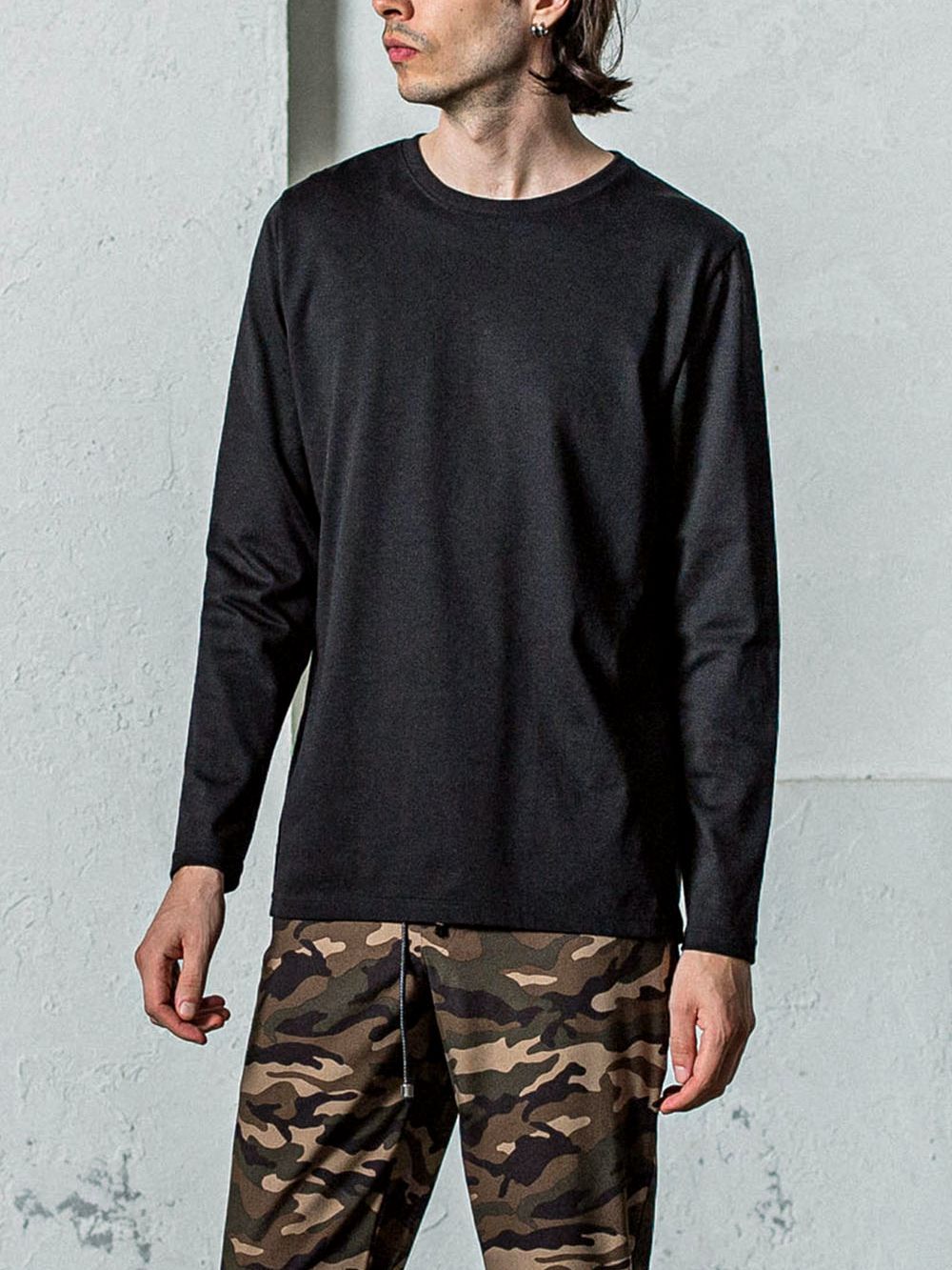 longsleave t-shirts    ロングスリーブ Tシャツ (ブラック)   T-008