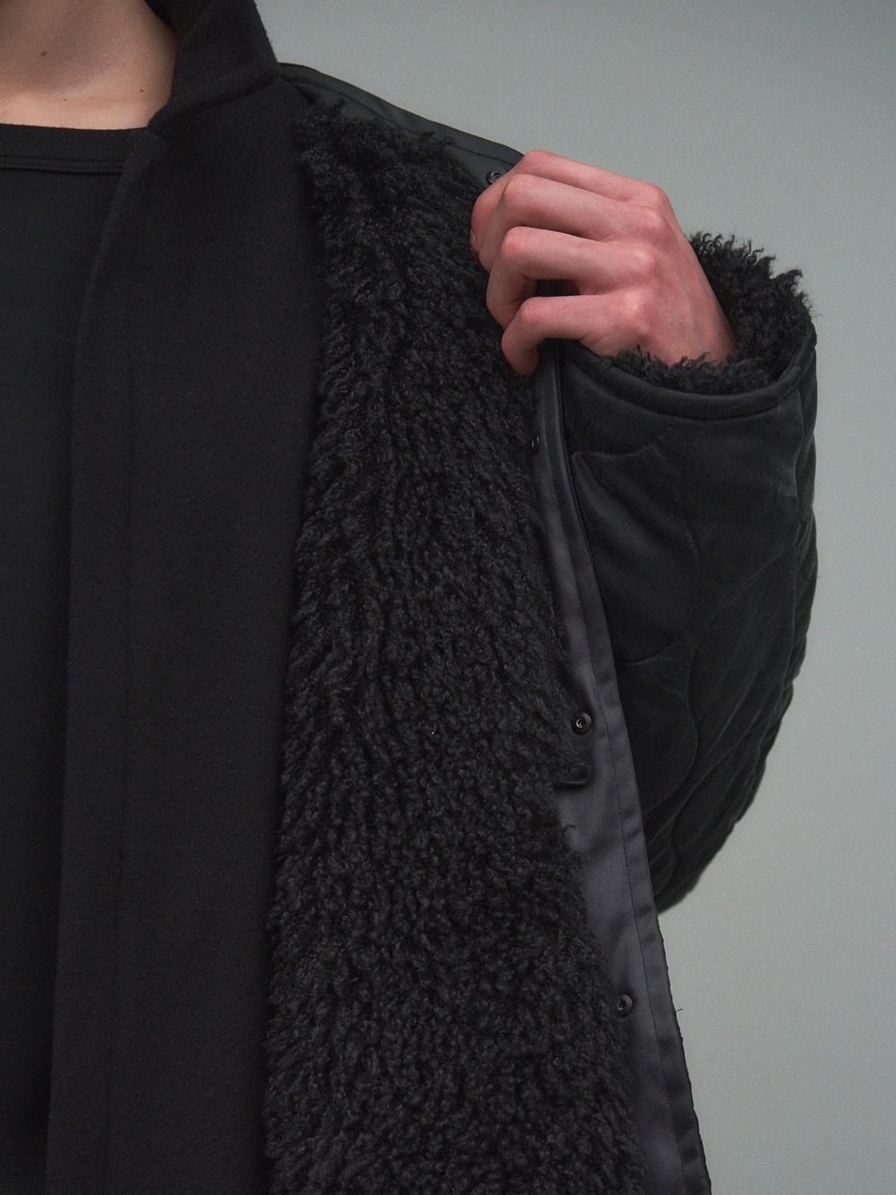 ノーカラー キルティング ブルゾン