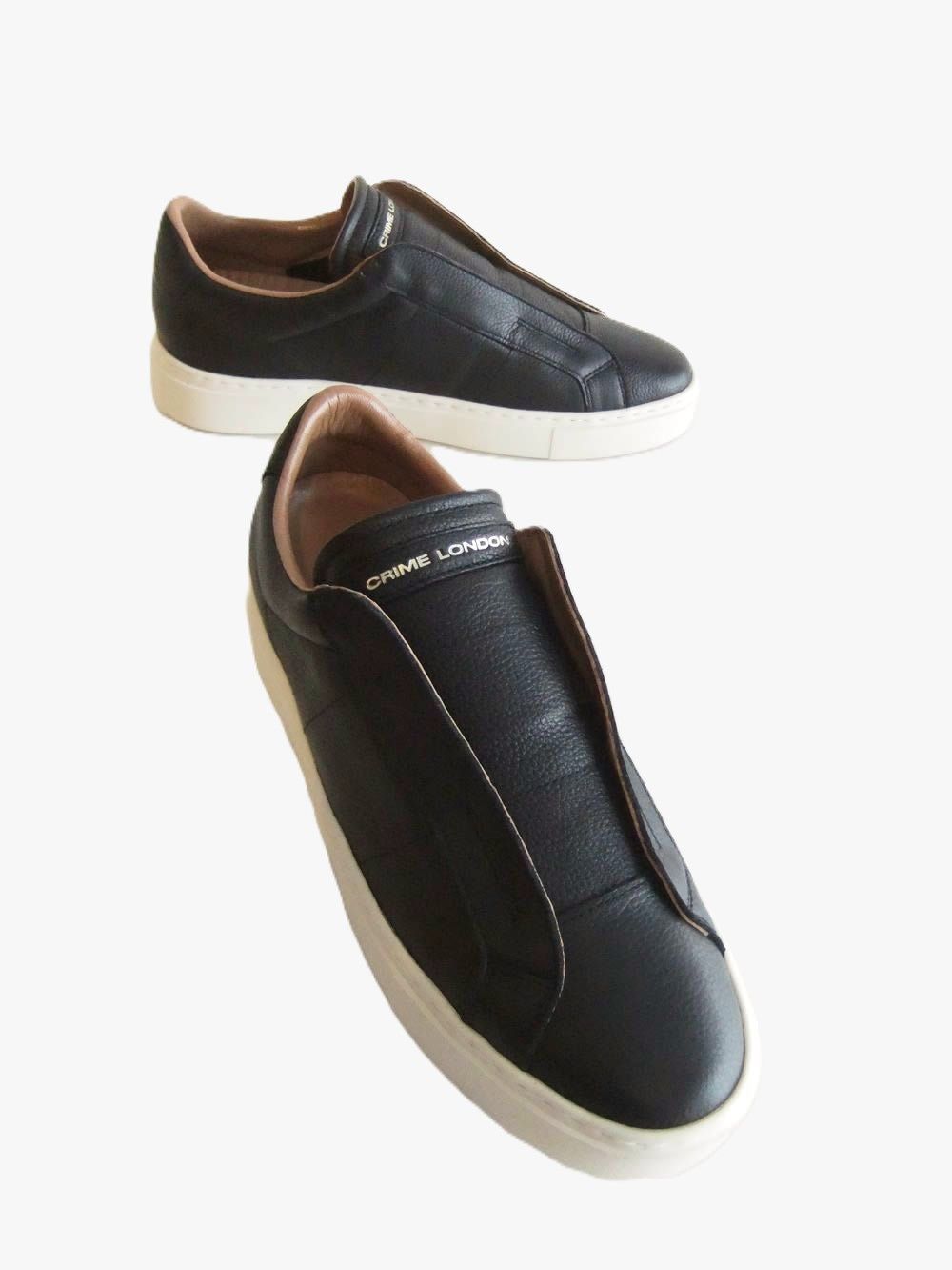 【MENS】 SUPERLIGHT SLIP ON (ブラック)   レザースニーカー