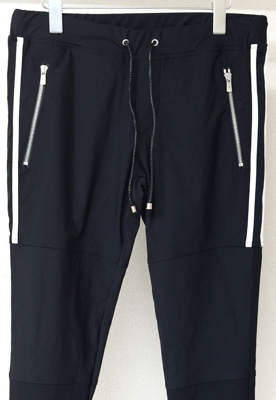 Johnson LINE HEAT PANTS ジョンソン ライン ナイロン パンツ (ブラック×ホワイト)