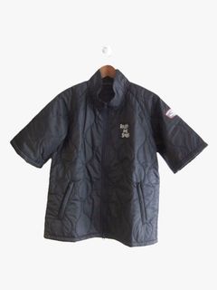 WAVY JACKEY S.S  (ネイビー)  中綿入り 半袖ブルゾン    RSM-26253