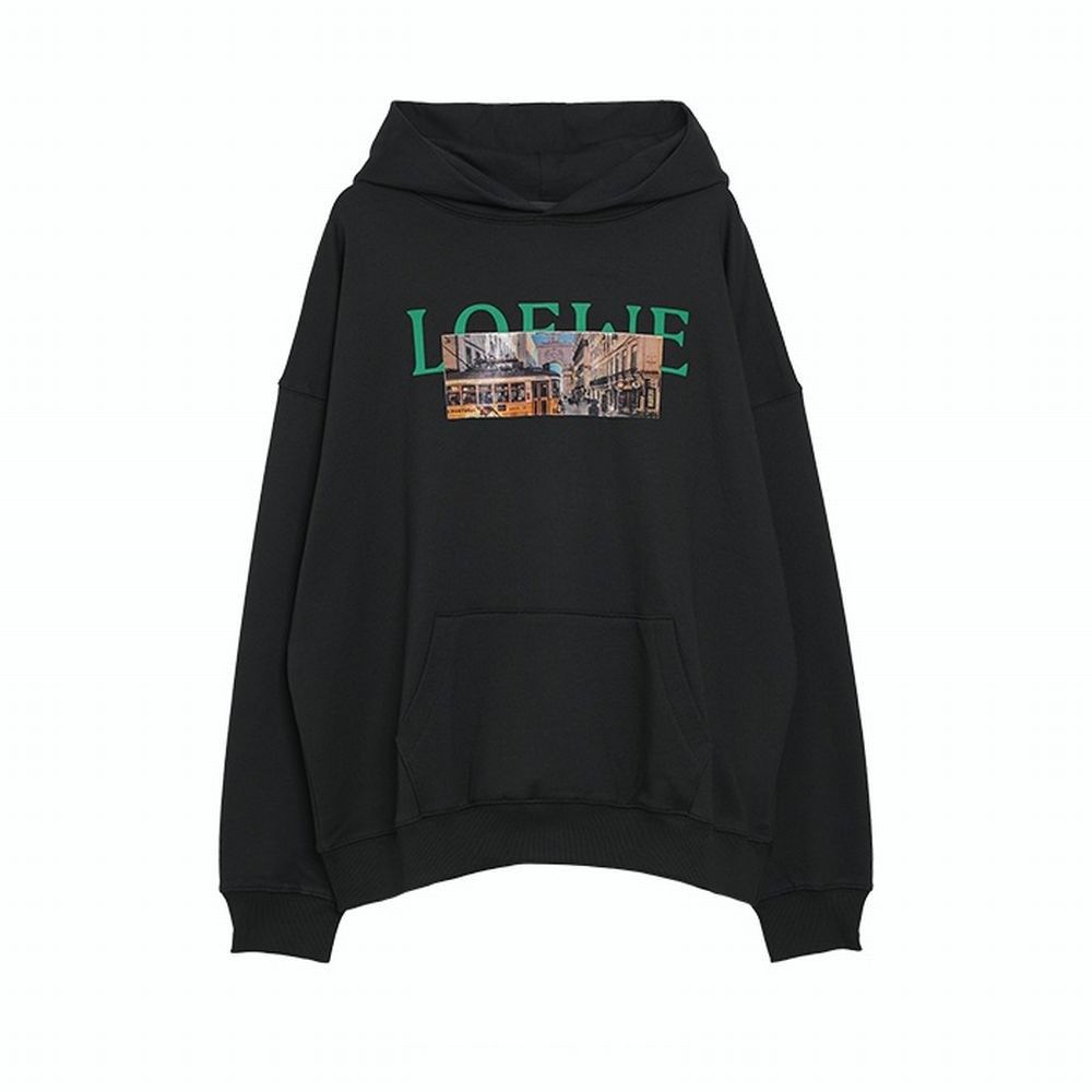 【MICALLE MICALLE Account】 HOMMAGE  LW PAINT HOODIE (ブラック)   ロゴ フーディ  MAG100TDC