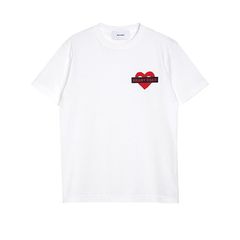 【MICALLE MICALLE Account】 HOMMAGE  HEART FACE T-SHIRT  (ホワイト)   ロゴ T-SHIRT   MAB107TCA