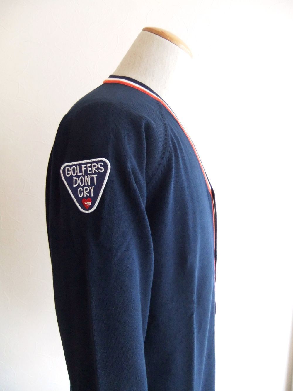 SAINT-GERMAIN CARDIGAN    (ネイビー)  ロゴ入り コットン カーディガン    RSM-24092