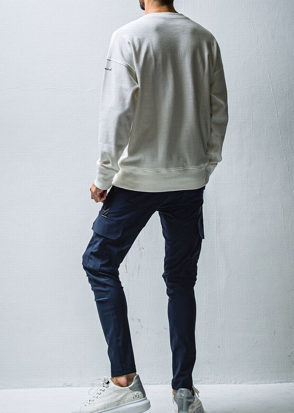 wafful thermal loose trainer  RC27-C-002 (ホワイト)  ワッフルサーマルルーズトレーナー