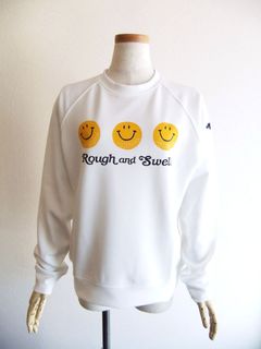 【LADIES】 SMILE SWEAT.W   ロゴ入りスウェットシャツ  (ホワイト) RSL-24201