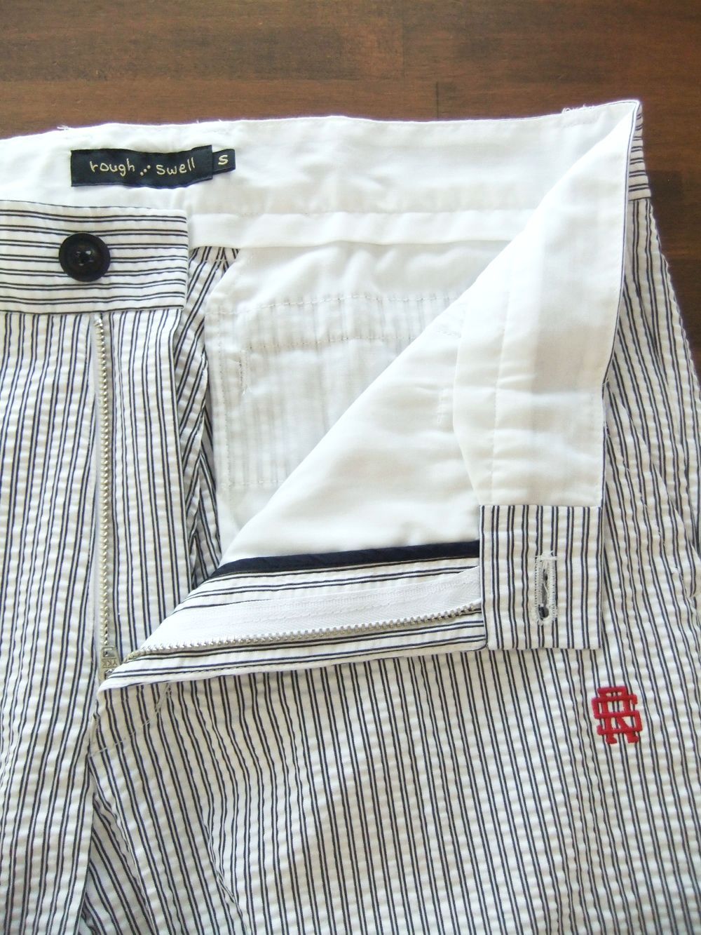 NEVADA PANTS (ホワイト)  コットン ストライプ柄 ストレッチ パンツ   RSM-22077