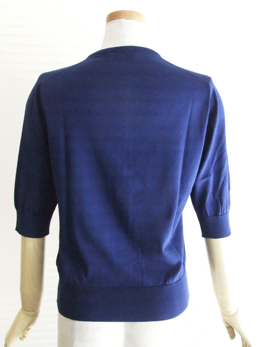 《LADIES》 S4575  30G  コットン 半袖 クルーネック カーディガン