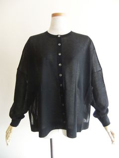【jeune】 コットン メッシュ カーディガン （ブラック）   J145821M