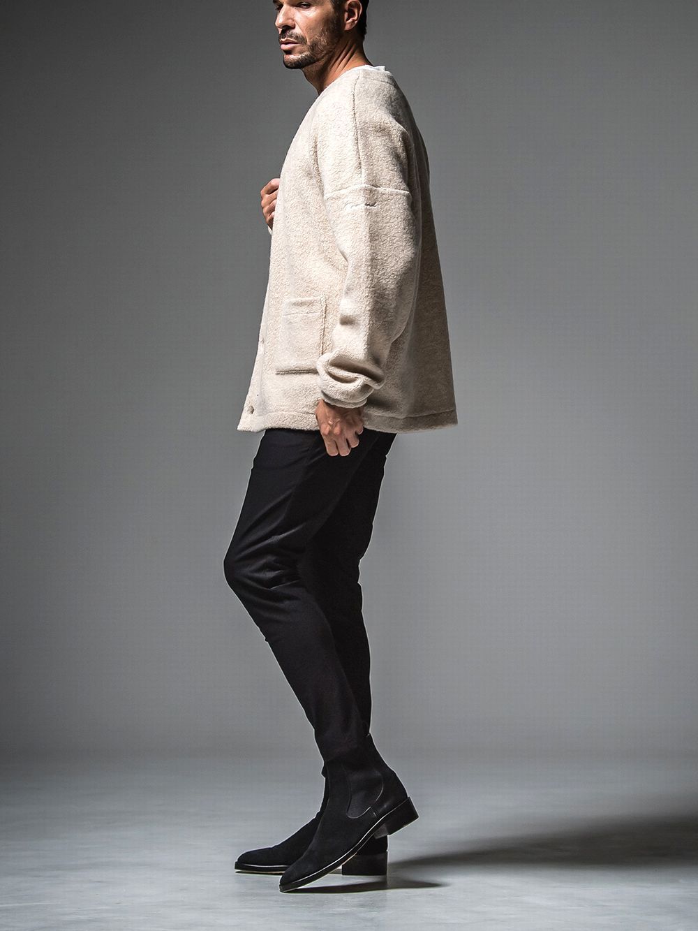 ANGOLA BOA PILE CARDIGAN  (ベージュ)  アンゴラ ボアパイル カーディガン