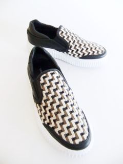 〈LADIES〉 VINNIE  レザー スリッポン スニーカー  (ブラック)  1A29