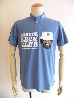 BBC ROUGH-NECK  (ブルー)  ロゴ半袖ラフネックポロ   RSM-23031