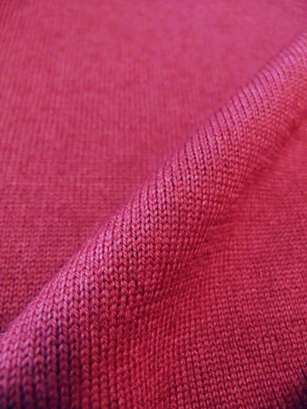 12G ウール クルーネック ニット  (ボルドー)