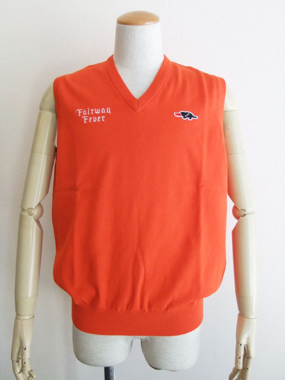 FAIRWAY FEVER VEST   (オレンジ) ロゴ入りコットンベスト  RSM-22088