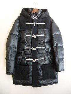 BBR  ダウン × ニット ハイブリッド ロング ダッフル コート  (チャコール)