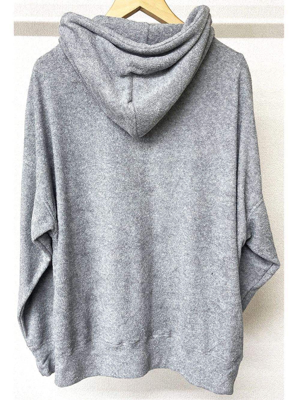 WEST pile zip loose hoodie  (グレー)  ジップアップパイルパーカー