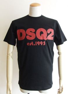 DSQ2 ロゴプリント T-SHIRT (ブラック)  S74GD0838