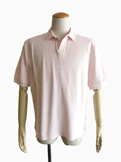 TERRY JOHNNY    パイル S/S スキッパー ポロ  (ライトピンク)