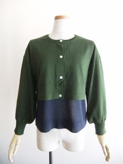 ボレロ カーディガン + 配色 ニット アンサンブル  SS-65563