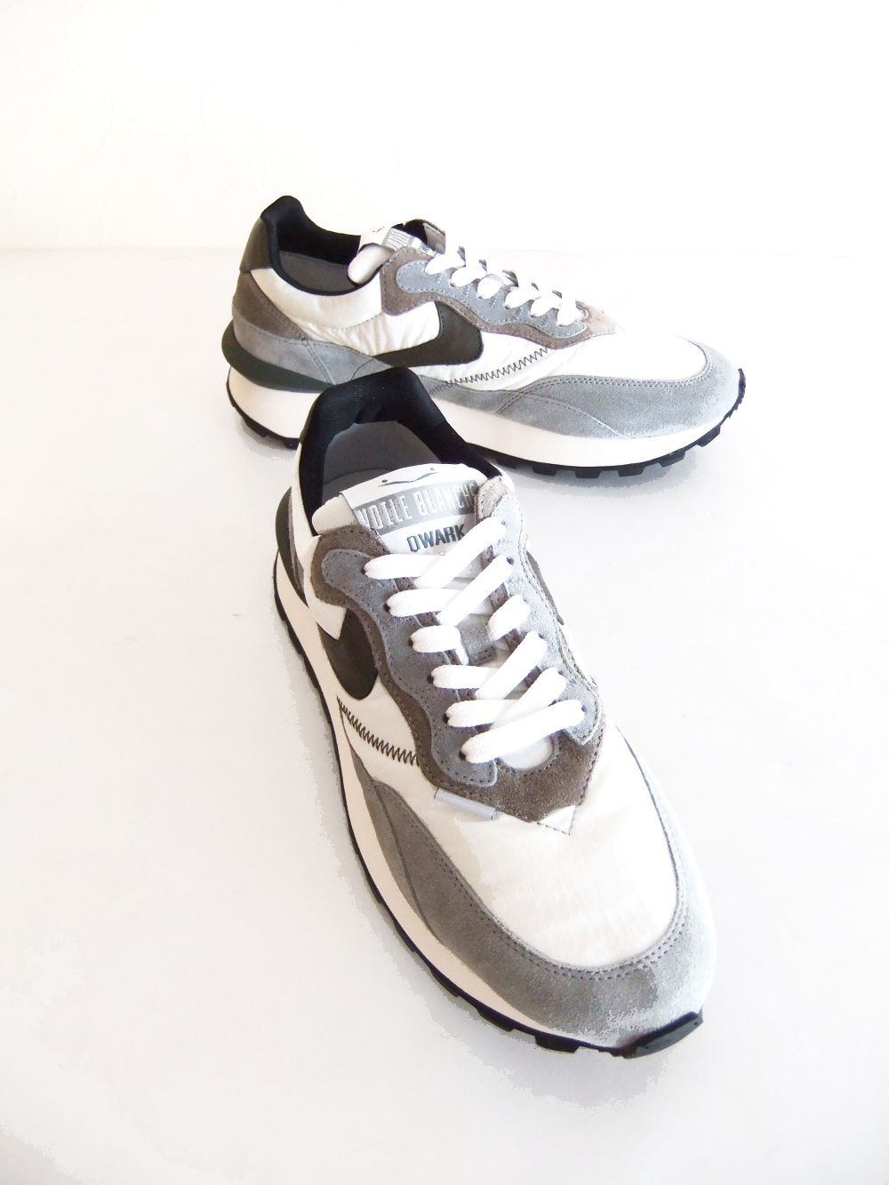 QWARK HYPE MAN  ( WHITE/GRAY )  ナイロン × スエード  スニーカー