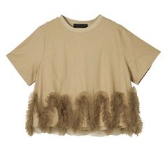 チュール重ね フリル 付き デザイン Tシャツ    MME137TEB