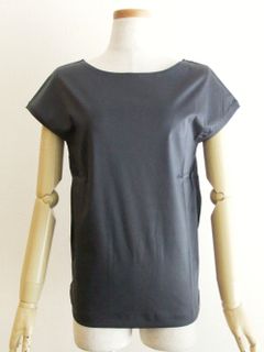 フレンチスリーブ コットン Tシャツ  (ダークグレー)