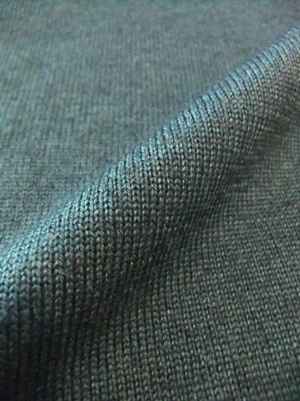 12G ウール クルーネック ニット  (グリーン)