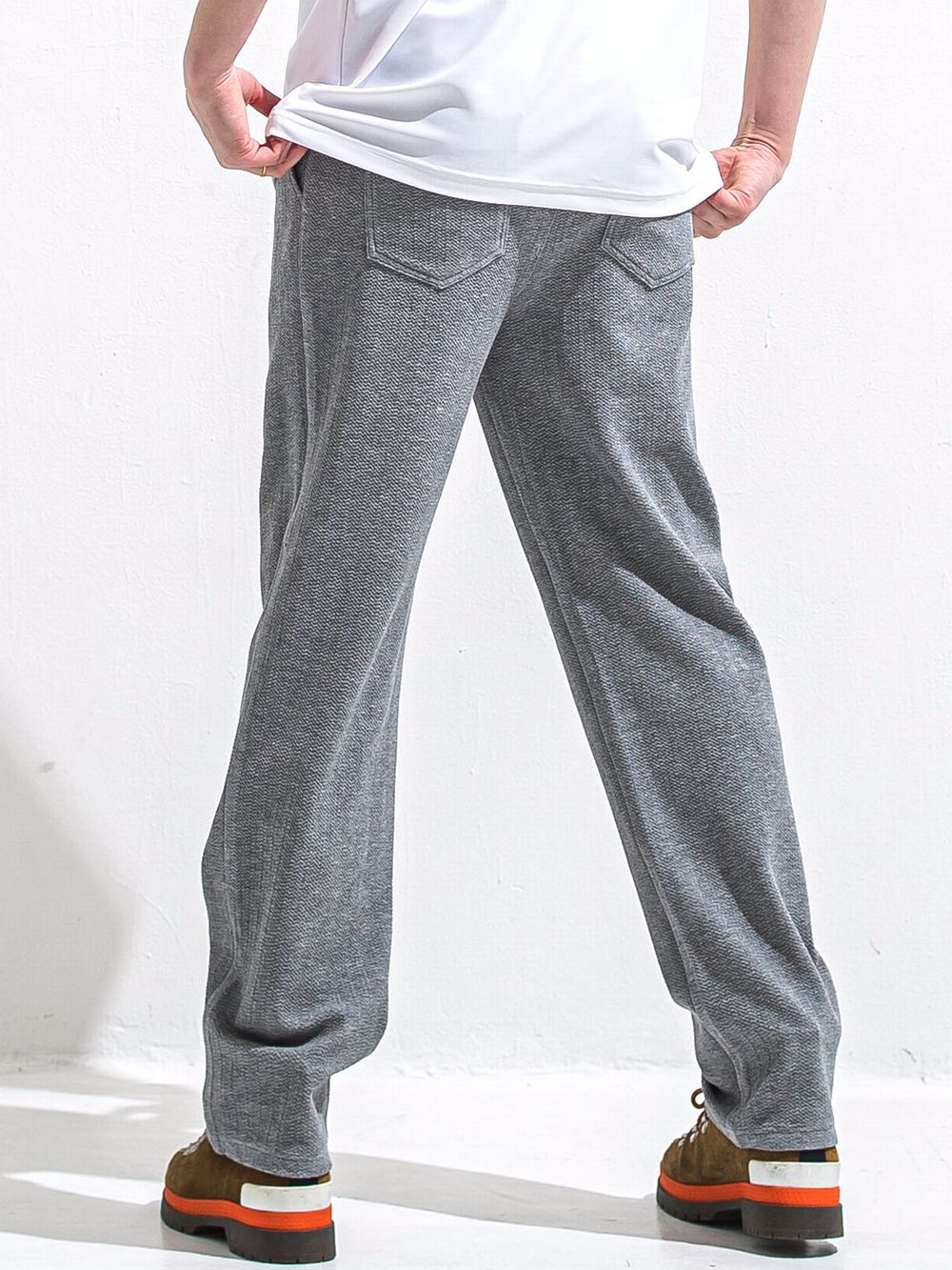 SEMI WIDE TUCK PANTS   ワイド イージーパンツ （グレー）