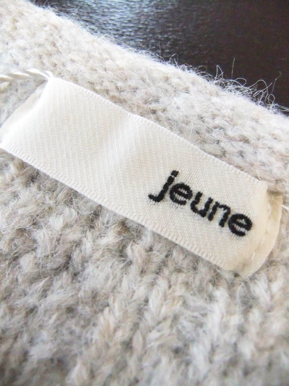 【jeune】 ウール混 フリンジ ニット ジャケット   J147722M