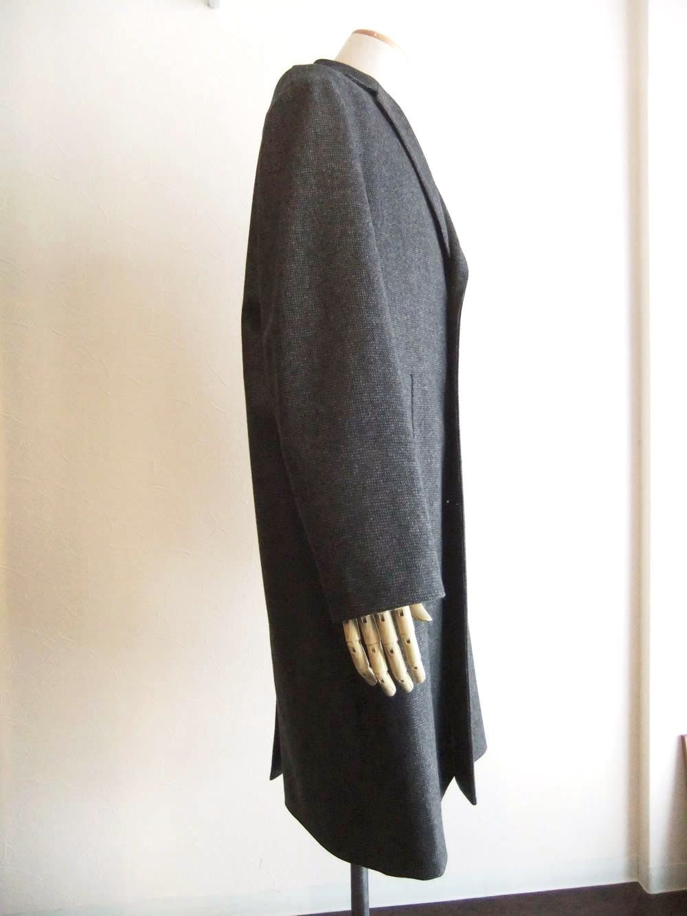 ウール チェック シングル チェスター コート