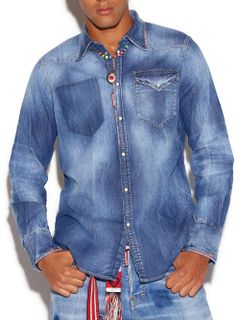 CLASSIC WESTERN SHIRT  ダメージデニム ウエスタンシャツ