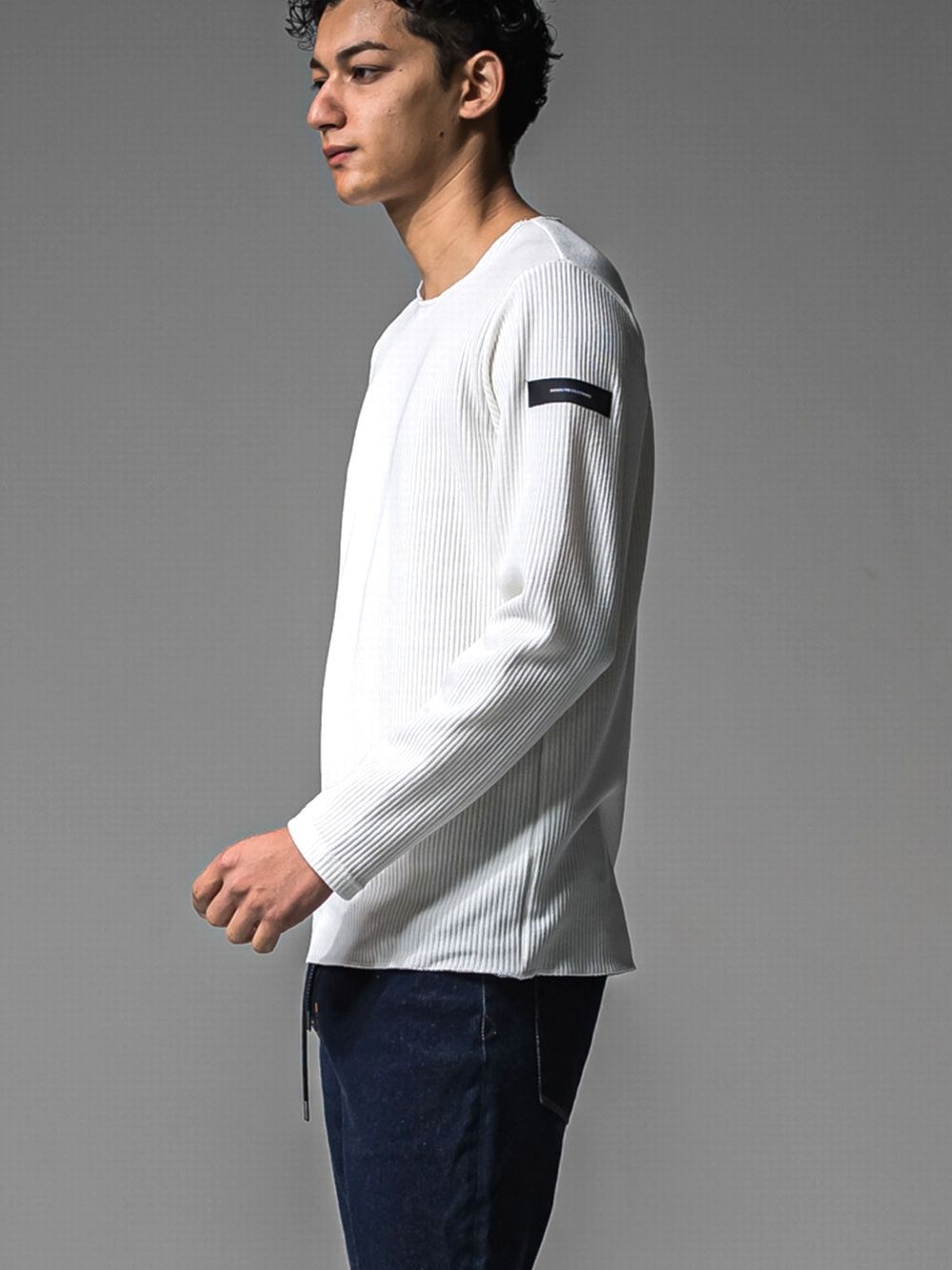 CUTOFF RAIL LONGSLEAVE  (ホワイト)   カットオフロングスリーブ