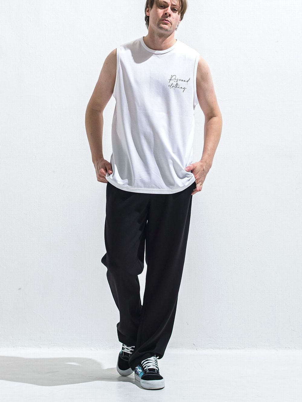 SEMI WIDE TUCK PANTS   ワイド イージーパンツ （ブラック）