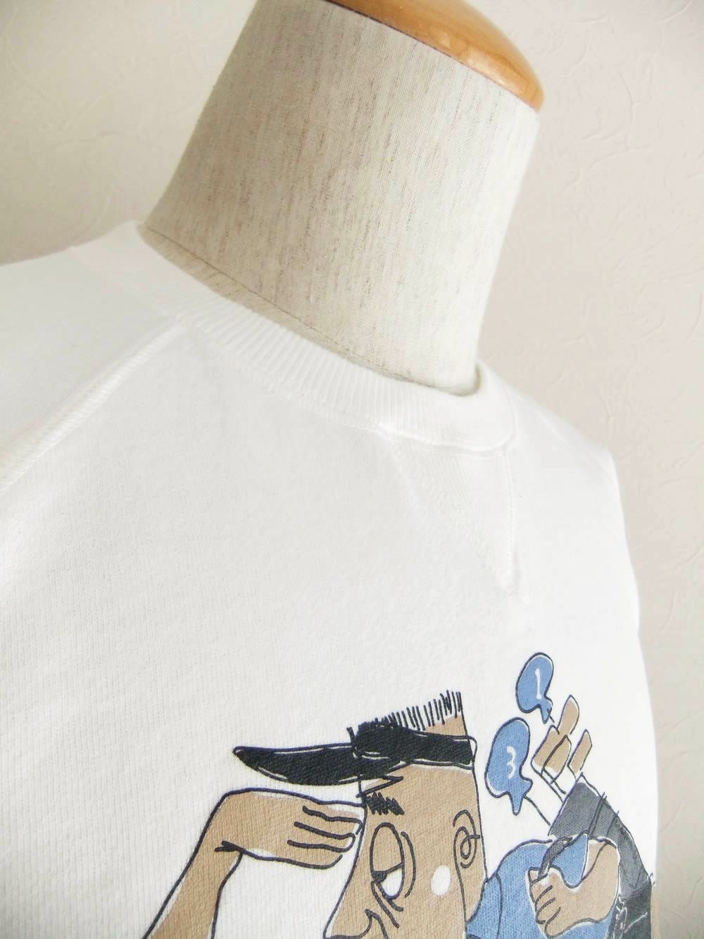 FUNKY DAD SWEAT  (ホワイト) ロゴ入り 半袖 スウェット   RSM-26045