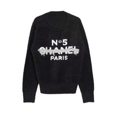 【MICALLE MICALLE Account】 HOMMAGE  No5 SHAGGY KNIT (ブラック)   ロゴ ニット  MAG110NDC