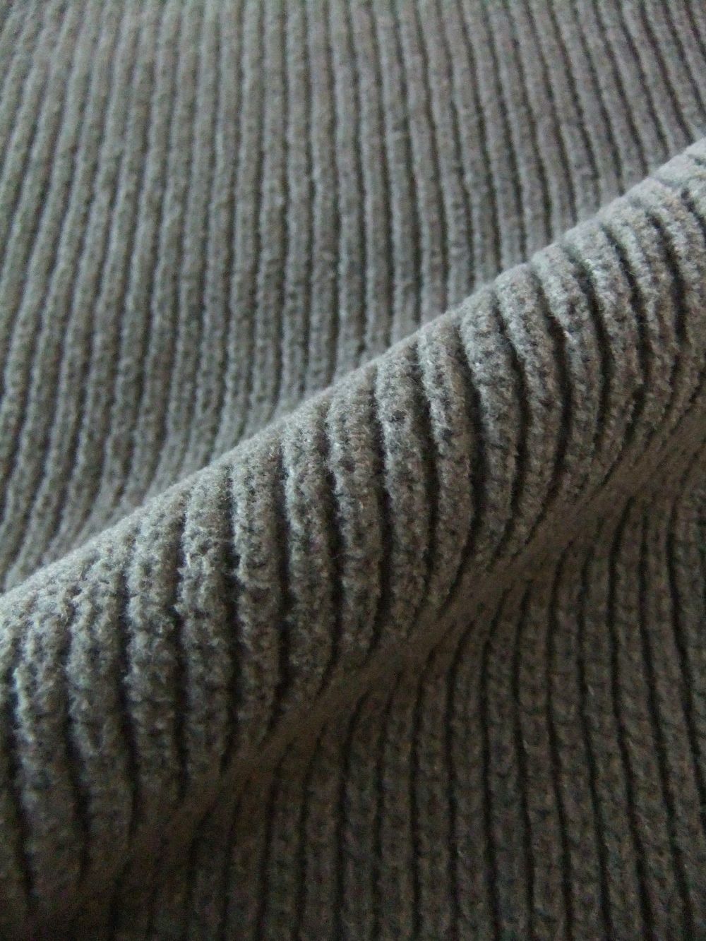 COTTON CHENILLE WAFFLE KNIT (グレー)  ワッフル クルーネックニット