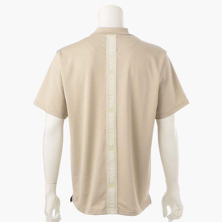 MENS BACK LOGO LINE HIGH NECK RELAXED FIT （ベージュ）  ロゴ モックネック