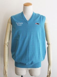 FAIRWAY FEVER VEST   (ターコイズ) ロゴ入りコットンベスト  RSM-22088