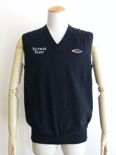 FAIRWAY FEVER VEST   (ネイビー) ロゴ入りコットンベスト  RSM-22088
