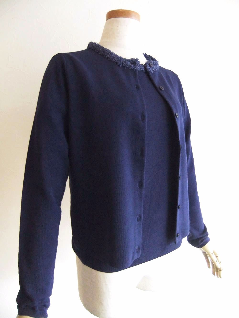 【jeune】 ペーパーヤーン フリル 付き ニット プルオーバー   J149654M