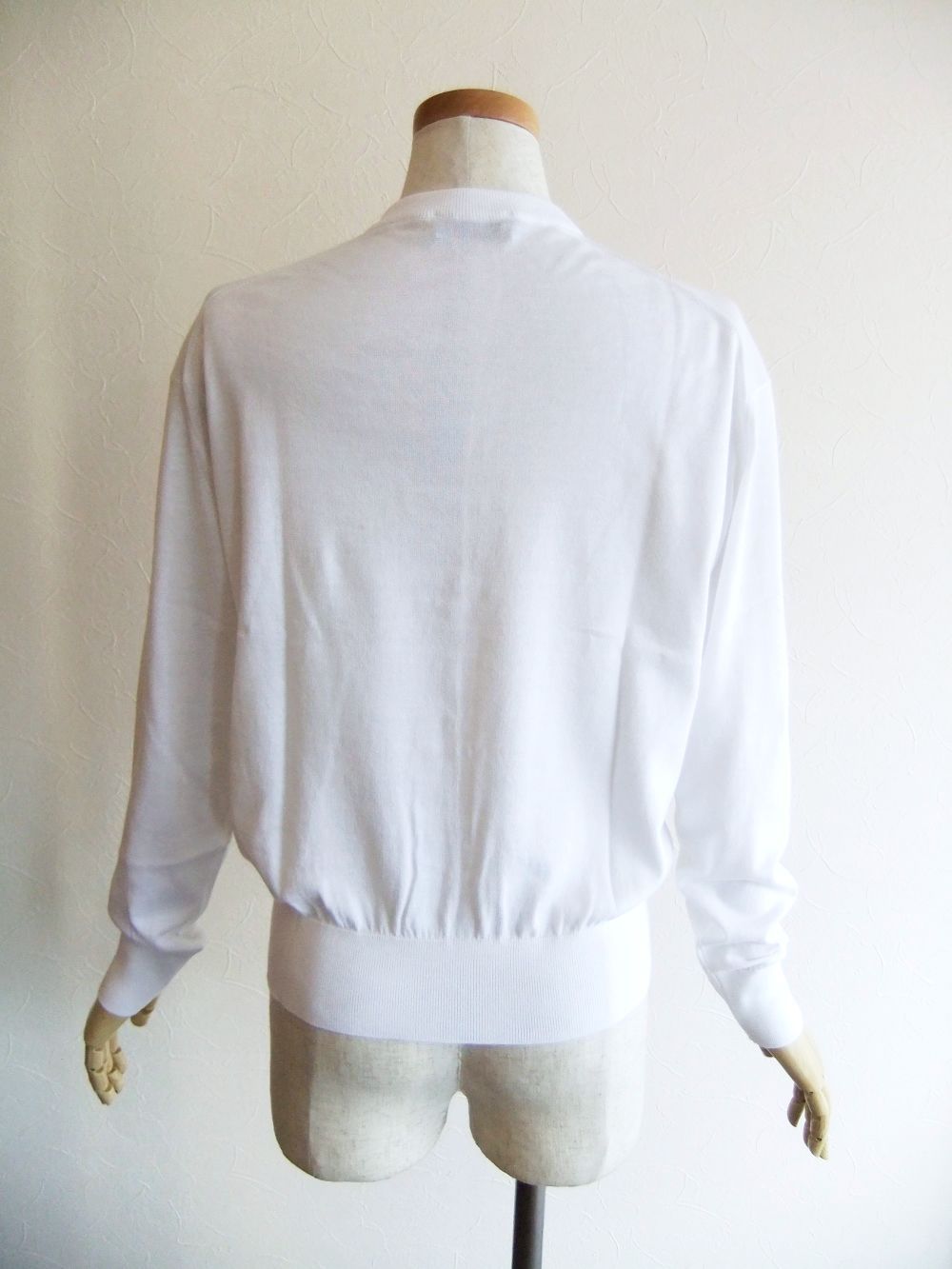 《LADIES》 S4622  30G コットン クルーネック カーディガン 【COMMON FIT】