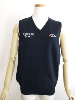 【LADIES】 FAIRWAY FEVER VEST W.   ロゴ入り ニットベスト (ネイビー) RSL-22037