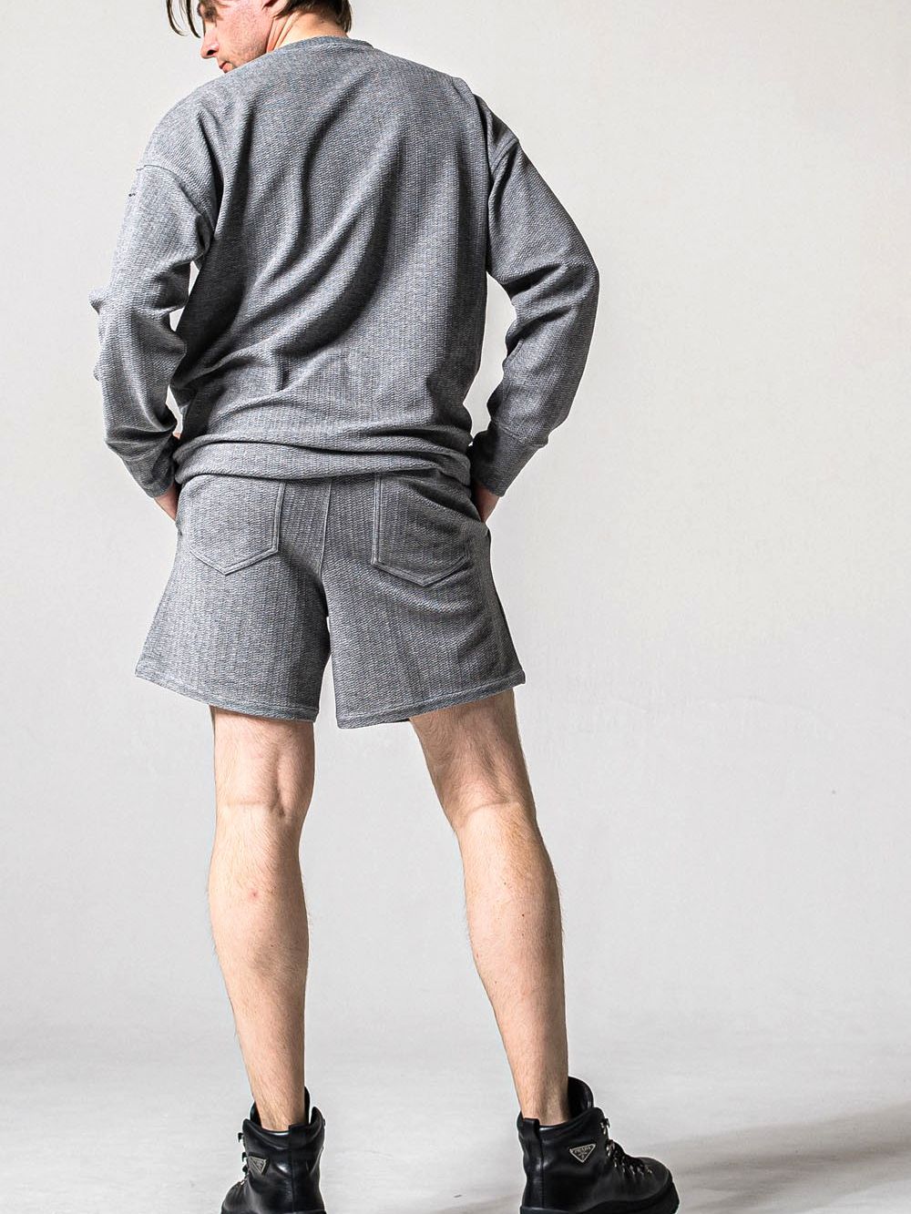 BLISTER TRAINER  (グレー)   ブリスターニットトレーナー