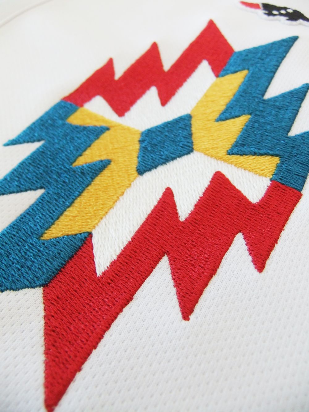 GERONIMO POLO   オルテガ柄刺繡 半袖BDポロ (ホワイト) RSM-21027