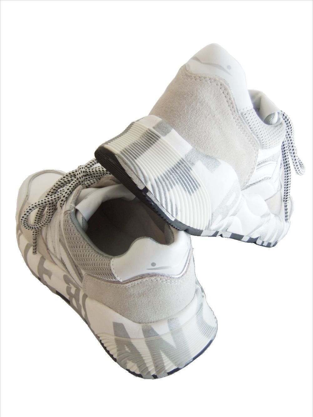 〈LADIES〉 CLUB100  VITELLO/NYLON/CORDURA LAM  ナイロン×レザー ローカットスニーカー (ホワイト)   0N01