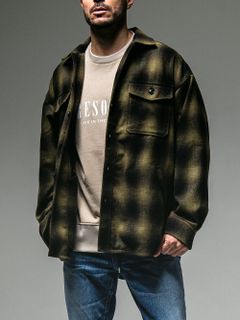 WOOLCHECK OVER CPO JK  ウール チェック シャツジャケット