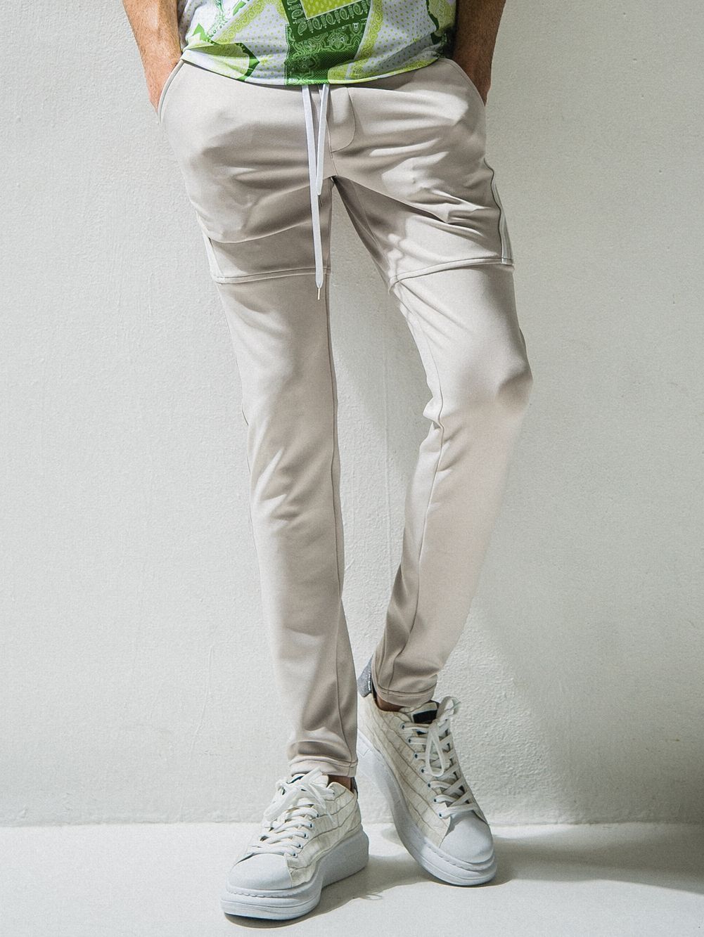 RESOUND CLOTHING - TYLER LINE PANTS ライン ナイロン パンツ (オフ