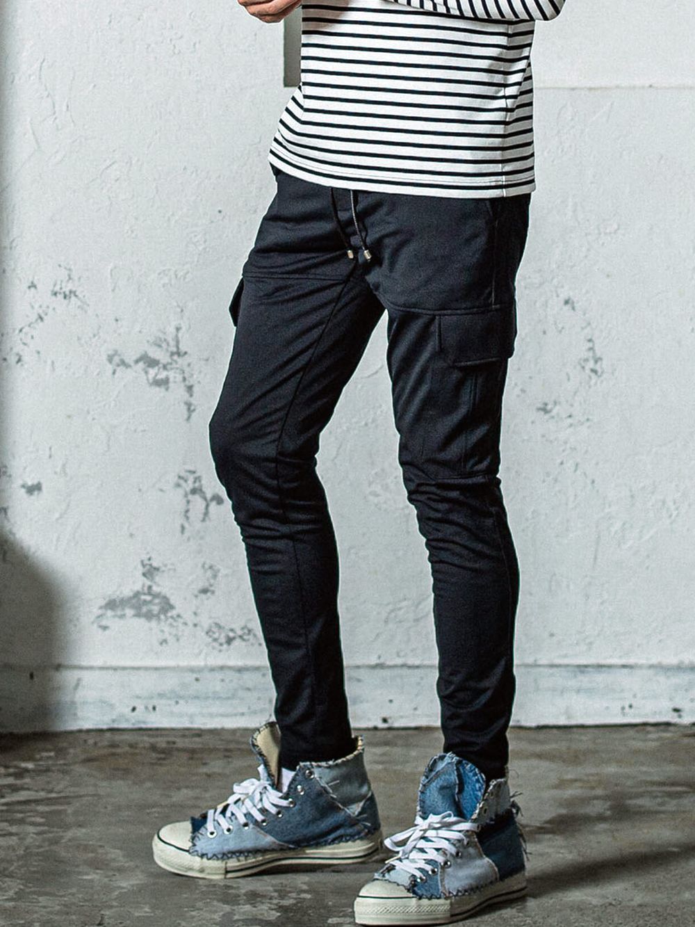 DARRELL SWEATCARGO PANTS  ダレル スウェット カーゴパンツ (ブラック) RC35-ST-010