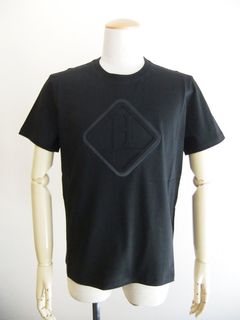HERNO COTTON JERSEY T-SHIRT  (ブラック)  ロゴ クルーネックTシャツ